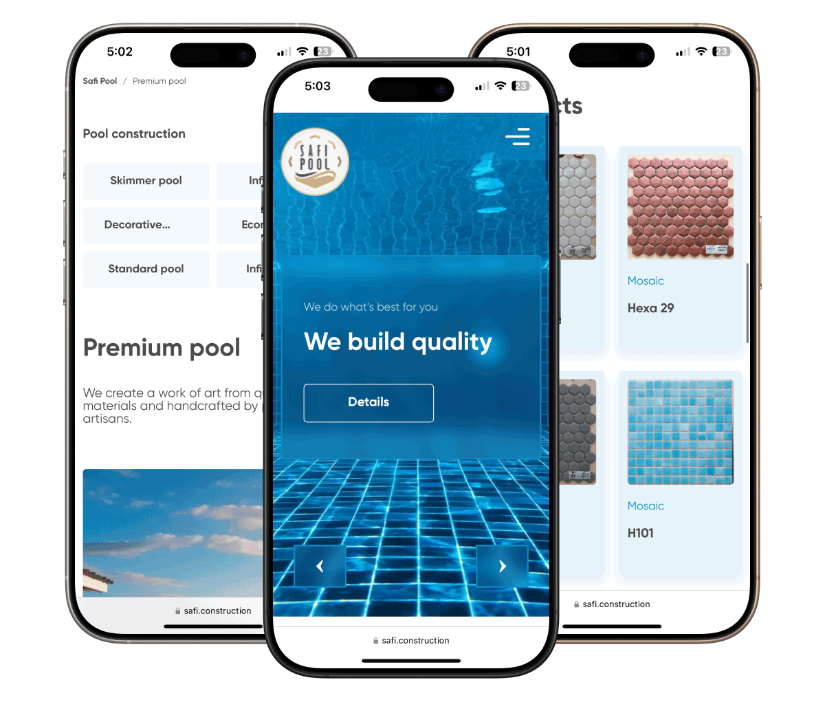 The screenshot from Safipool Construction project